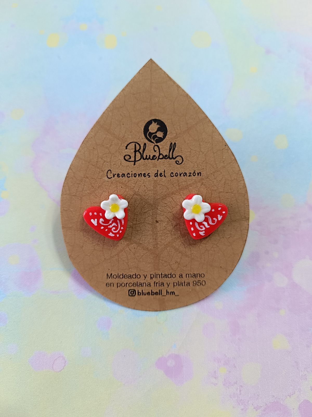 Aros corazón pequeño flor