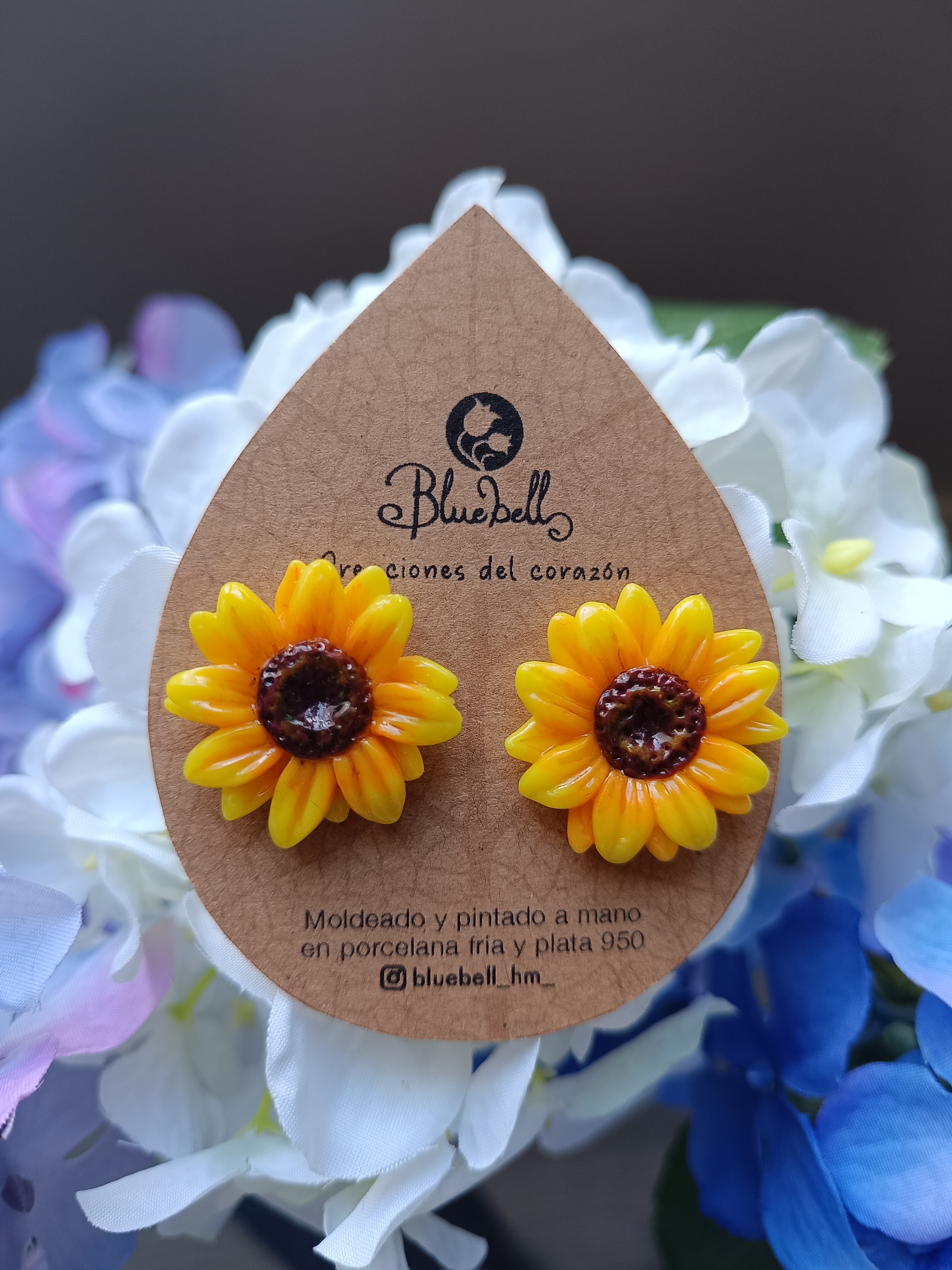 Aros girasol amarillo