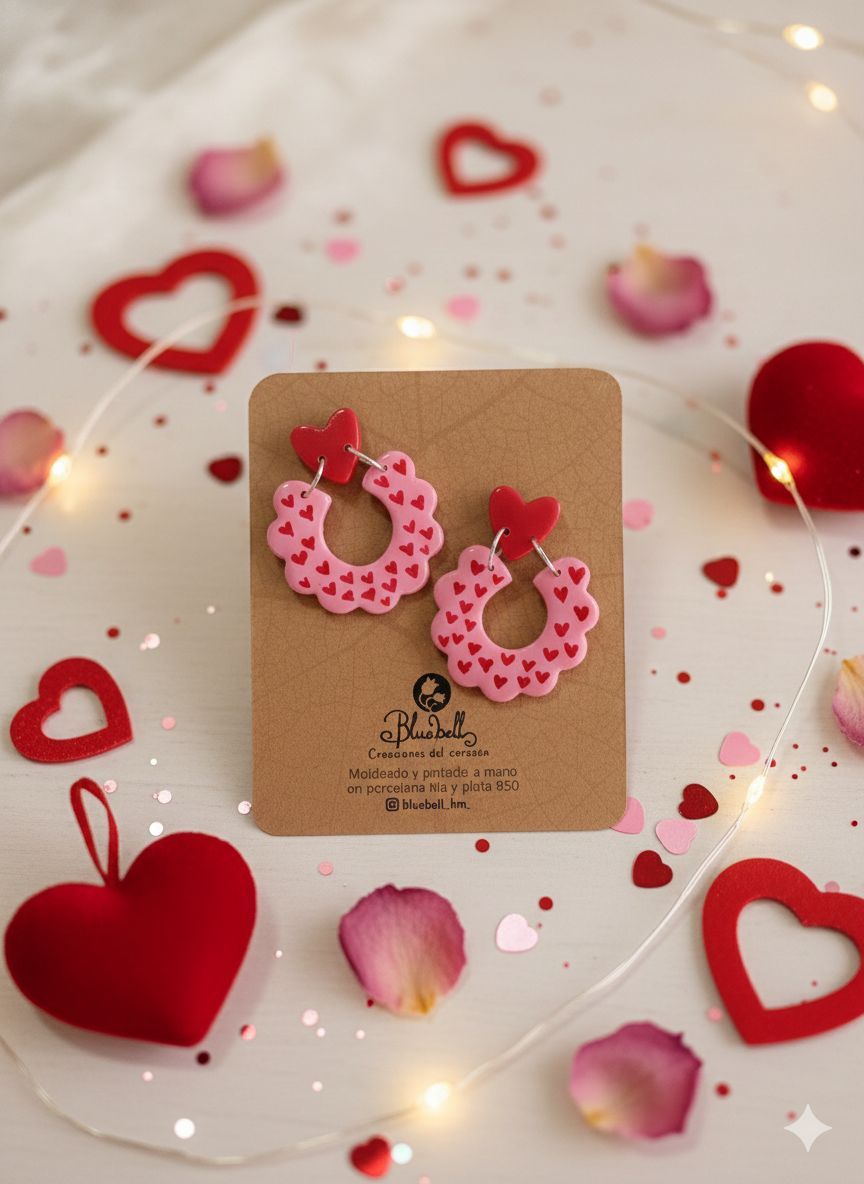 Aros colgantes corazon C